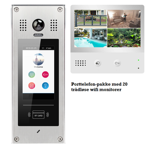 IP Porttelefonpakke med 20 Wifi mon