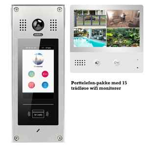 IP Porttelefonpakke med 15 Wifi mon