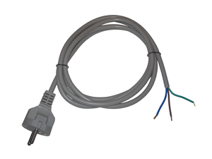Nettstøpsel med jord - Hvit farge (2 m kabel)