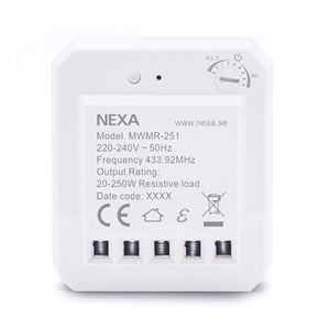 MWMR-251 - Innbygningsmottager/Dimmer - NEXA (selvlarenede
