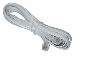 RJ12 Kabel 2m. 6/6,Med plugge