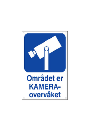 Kameraovervåkning skilt - festes i vindu (85x55mm)