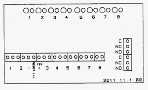 3211 - 12V Sonepanel, 8 NC inn, status, hukommelse