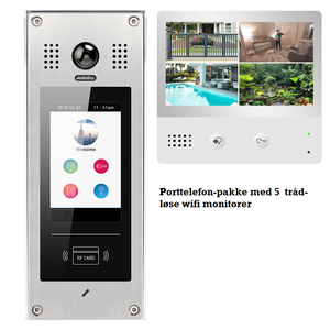 IP Porttelefonpakke med 5 Wifi monitorer