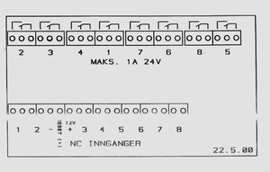 HA8/8 - 12V Sonepanel, 8 NC inn, 8 Vxl ut, status